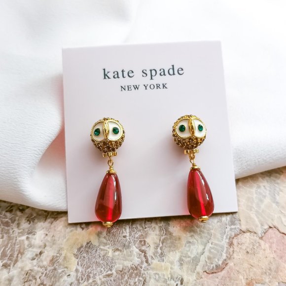 Kate Spade | Gold Night Bird Multicolor Drop Earrings